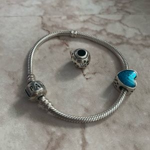 Pandora snake chain charm bracelet